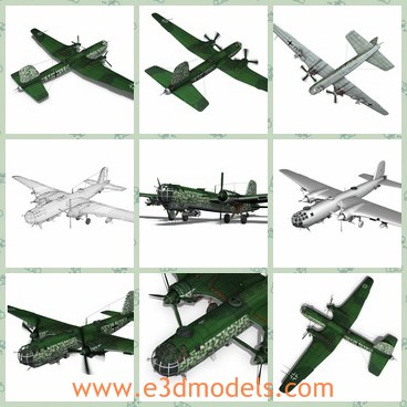 3d model the green plane - This is a 3d model of the green plane,which is outstanding in the sky and which is also popular in military of Germany.