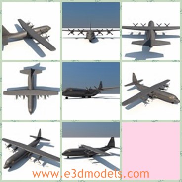3d model the grey plane - This is a 3d model of the grey plane,which is the common military one in life.The plane is made for delivering goods.