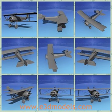 3d model the grey plane - This is a 3d model of the grey plane,which was powered with a 90 hp Le Rhone rotary engine and in later development was powered with a 130 hp Le Rhone rotary engine.
