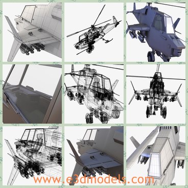 3d model the helicopter - This is a 3d model of the helicopter,which  has a procedural texture on some of the materials to help improve shading as seen in some of the preview images.