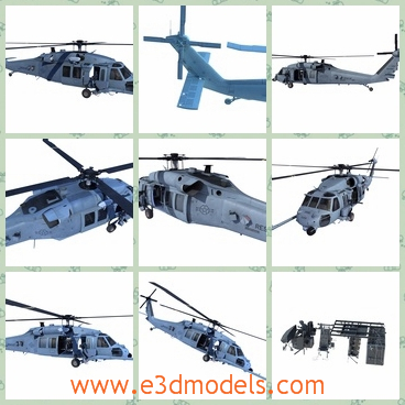 3d model the helicopter - This is a 3d model of the helicopter,which is modern and common in the military.The model is the necessary tool in the army.