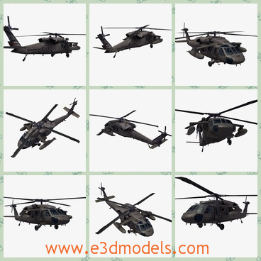 3d model the helicopter in black - This is a 3d model of the helicopter,which is the weapon in the army.The model is flying now in the sky.