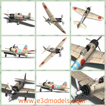 3d model the Japanese fighter - This is a 3d model of the Japanese fighter,which has the map of the country on the back of the fighter.