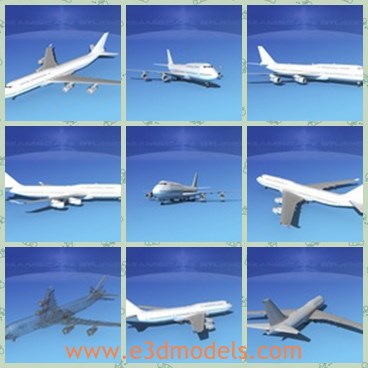 3d model the large plane - THis is a 3d model of the large plane,which is white and modern.The model is made with two fine wings and with high quality.