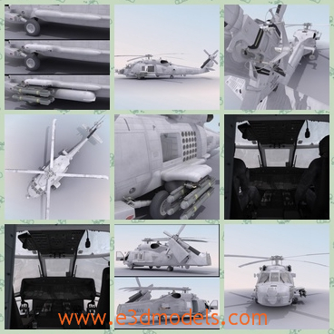 3d model the military helicopter - This is a 3d model of the military helicopter,which is a big size.The model is created for two persons.