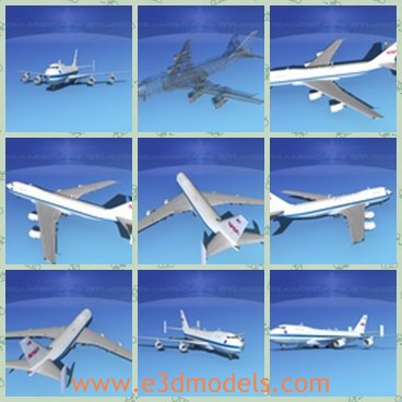3d model the passenger plane - This is a 3d model of the passenger plane,which is large and modern.The model is famous and safe.