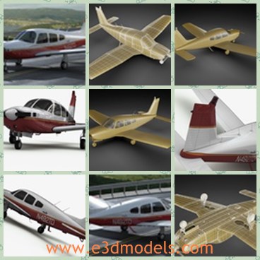 3d  model the personal plane - This is a 3d model of the personal plane,which is created in details.In each scene model is provided with turbo smooth modifier on stack on objects that need it.