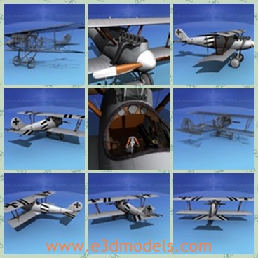 3d model the Pfalz DIII - This is a 3d model of the Pfalz DIII,which was developed by Rudolph Gehringer as a new fighter design.The DIII also was not unique in that either through age and drying out of the wood monocoque construction or the exposure to weather, the fuselage would over long periods begin to warp making the aircraft not airworthy