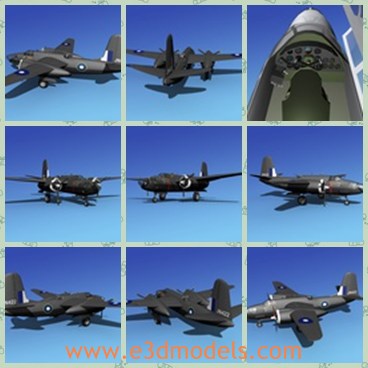 3d model the plane A-20J - This is a 3d model of the plane A-20J,which is designed to carry light bomb loads in a tactical bombing role.