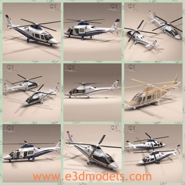 3d model the plane AW109 - This is a 3d model of the plane AW109,which is modern and spacious.The plane is only artistic representation of the subject matter,which is made for a flight magazine illustration.