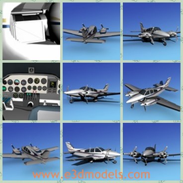 3d model the plane B55 - This is a 3d model about the plane B55,which is modern and made with twin engines.The model is as expensive to operate as it is to buy.