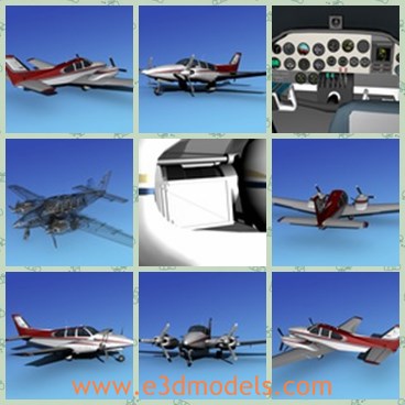 3d model the plane baron V20 - This is a 3d model of the plane,which can cost more than 1 million dollars. It is as expensive to operate as it is to buy.