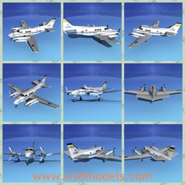 3d model the plane C-6 - This is a 3d model of the plane C-6,which  was used by the US Air Force, US Navy, US Marine Corps, and US Army. It carried room for up to 6 passengers or gear and could be converted quickly removing the seating to carry cargo.