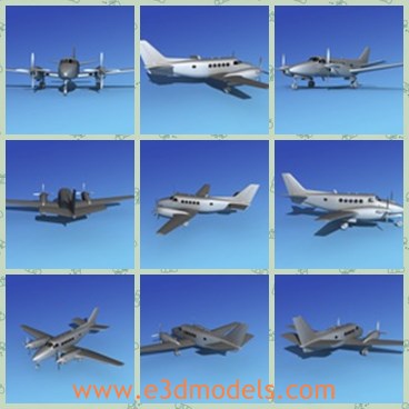 3d model the plane C100 - This is a 3d model of the plane C100,which is the basis of the C-6 and VC-6, YU-21, U-21A, EU-21, JU-21, RU-21, T-44A and T-44C Pegasus military aircraft.