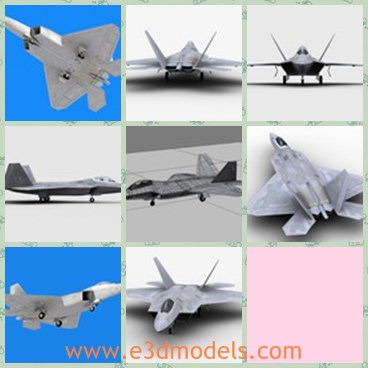 3d model the plane F-22 - This is a 3d model of the plane F-22,which is the fighter in the army.The plane is fast and safe.