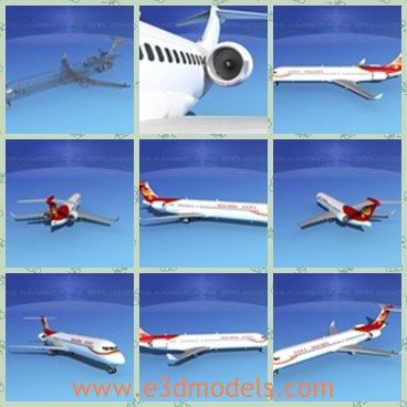 3d model the plane from Hainan - This is a 3d model of the plane from Hainan,which is large and built with twin engines.
