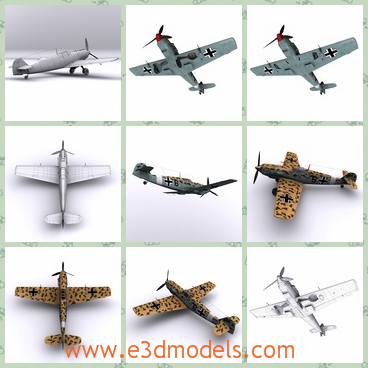 3d model the plane in 1941 - This is a 3d model of the plane in 1941,which is outdated and made in Africa.The model was one of the first truly modern fighters of the era, including such features as all-metal monocoque construction and a closed canopy.