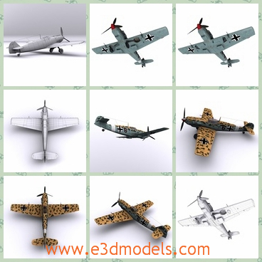 3d model the plane in 1941 - This is a 3d model of the plane in 1941,which is outdated and made in Africa.The model was one of the first truly modern fighters of the era, including such features as all-metal monocoque construction and a closed canopy.