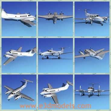 3d model the plane in 1970s - This is a 3d model of the plane in 1970s,whichwas first flown in 1976.  The Model C-200 would be later stretched again to make the C-350 variants of the King Air