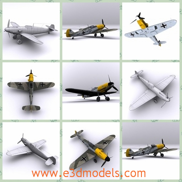 3d model the plane in Britain - This is a 3d model of the plane in Britain,which is the war weapon.It was a German World War II fighter aircraft designed during the early to mid-1930s.