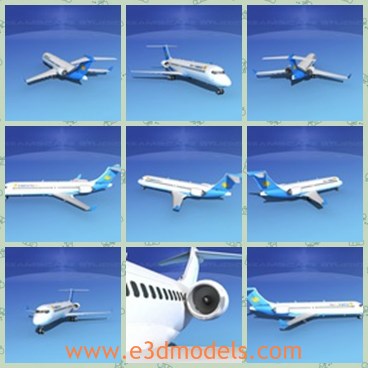 3d model the plane in China - This is a 3d model of the plane in China,which development of the ACAC consortium. It is a regional airliner capable of seating 78 to 90 passengers and 2 cockpit crew.