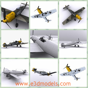 3d model the plane in Germany - This is a 3d model of the plane in Germany,which is small and the first ones were produced in Britain during the World War Two.