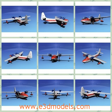 3d model the plane in military - THis is a 3d model of the plane in military,which is modern and special.The plane is amphibious and made with twin engines.
