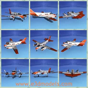 3d model the plane in navy - This is a 3d model of the plane created by US government,which could be converted quickly removing the seating to carry cargo. The Beechcraft C-6 was used as a replacement for the aging C-45 Expeditor as a twin engine small transport.