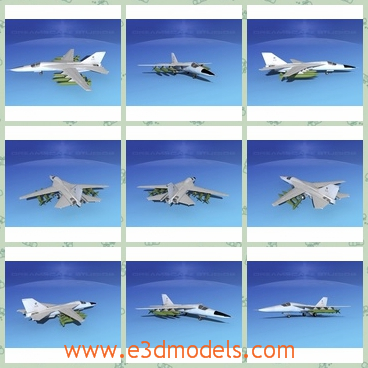 3d model the plane in white - This is a 3d model of the plane in white,which is modern and made for military.The model was developed with the capability of carrying a wide range of weapons.
