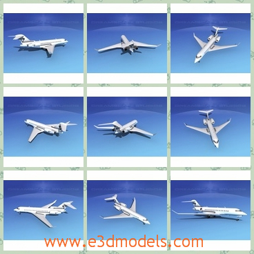 3d model the plane in white - This is a 3d model of the plane in white,which is large and used in the global express.As the world
