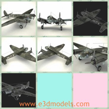 3d model the plane in WW2 - This is a 3d model of the plane called Junkers Ju 88A,which was a World War II German Luftwaffe twin-engine, multi-role aircraft. Designed by Hugo Junkers' company in the mid-1930s