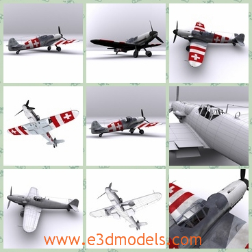 3d model the plane made in 1945 - This is a 3d model of the plane,which is often called Mf- 109, was a German WWII fighter aircraft designed during the early to mid-1930s. It was one of the first truly modern fighters of the era.