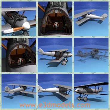 3d model the plane made in Germany - This is a 3d model of the plane made in Germany,which used a plywood monocoque construction in the fuselage allowing a smoother surface, less drag and more strength. However it was a bit heavier than the standard built wood and fabric construction.