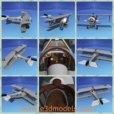 3d model the plane N-17 - This is a 3d model of the plane N-17,which was armed with the synchronized Vickers automatic machine gun for French aircraft and Lewis Gun mounted on the Foster type mount on the top wing for British ordered models.