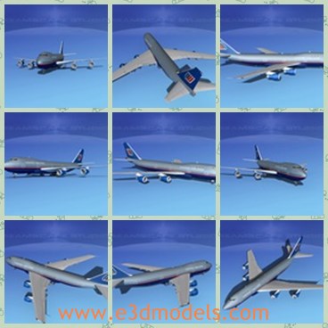 3d model the plane of Boeing - This is a 3d model of the plane of Boeing,which is safe and modern.The Boeing 747-100 was the first of the family of 747s developed and manufactured by Boeing. It carried a maximum of 550 in a single class configuration.