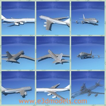 3d model the plane of Boeing - This is a 3d model of the plane of Boeing,which is modern and with a long body.The model  has a larger upper deck providing more capacity for seating passengers or carrying freight.