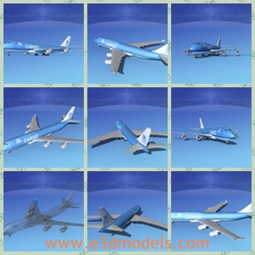 3d model the plane of Boeing - This is a 3d model of the plane of Boeing,which is the famous brand in the world.The model  has a longer fuselage than earlier 747 family jumbo jets and a redesigned wing to increase fuel efficiency.
