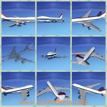 3d model the plane of Boeing 747-100 - This is a 3d model of the plane of Boeing 747-100,which carried a maximum of 550 in a single class configuration. It was more than two and a half times larger than the next largest Boeing transport the Boeing 707-320.