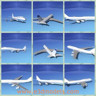 3d model the plane of Boeing 747 - This is a 3d model of the plane of Boeing 747,which is modern and special.The model is made for commercial purpose.