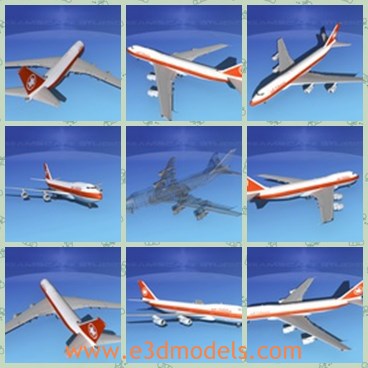 3d model the plane of Boeing from Canada - This is a 3d model of the Boeing plane from Canada,which was the largest passenger jet in the world. The Boeing 747-100 was the first of the family of 747s developed and manufactured by Boeing.