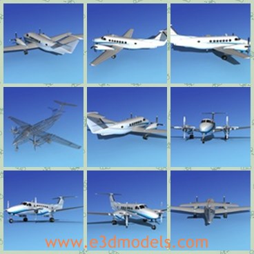 3d model the plane of C350 GT - This is a 3d model of the plane of C350GT,which is designed as the Super King Air in the 1990s.