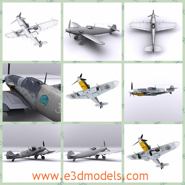 3d model the plane of Germany - This is a 3d model of the plane of Germany,which is the weapon of the war time.The model is small but powerful.