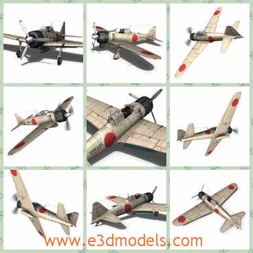 3d model the plane of Japan - This is a 3d model of the plane of Japan,which is used in military.The model is used in the world war one and the world war two.