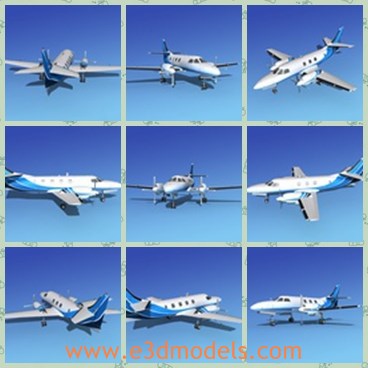 3d model the plane SA226 - This is a 3 model of the plane SA226,which is executive,fast and safe.The plane is pressurized and made with good quality.
