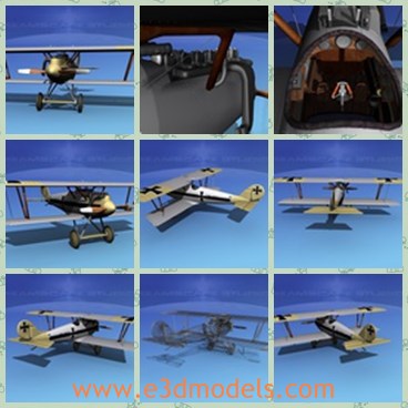 3d model the plane with a cross - THis is a 3d model of the plane with a cross in the end of the plane,which was developed by Rudolph Gehringer as a new fighter design.