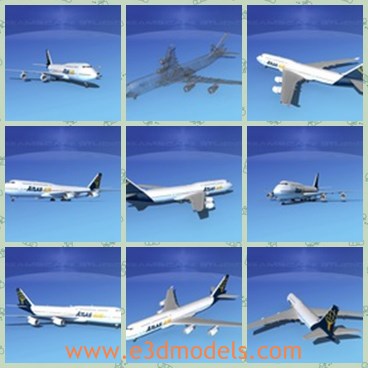 3d model the plane with large body - This is a 3d model of the plane with large body,which as a larger upper deck providing more capacity for seating passengers or carrying freight.