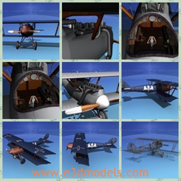 3d model the plane with single seat - This is a 3 model of the plane with single seat,which is large and made in Germany.The model was a bit heavier than the standard built wood and fabric construction. The resulting Pfalz was strong and maneuverable but was labor intensive to build and expensive.