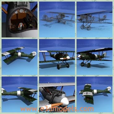 3d model the plane with white head - This is a 3d model of the plane with white head,which  was developed by Rudolph Gehringer as a new fighter design.