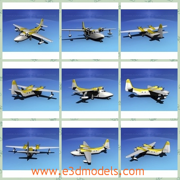3d model the plane with yellow cover - This is a 3d model of the plane with yellow cover,which is large and built with twin engines.