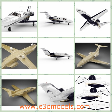 3d model the privat plane - This is a 3d model pf the private plane,which is made with high quality.In each scene model is provided with turbo smooth modifier on stack on objects that need it.